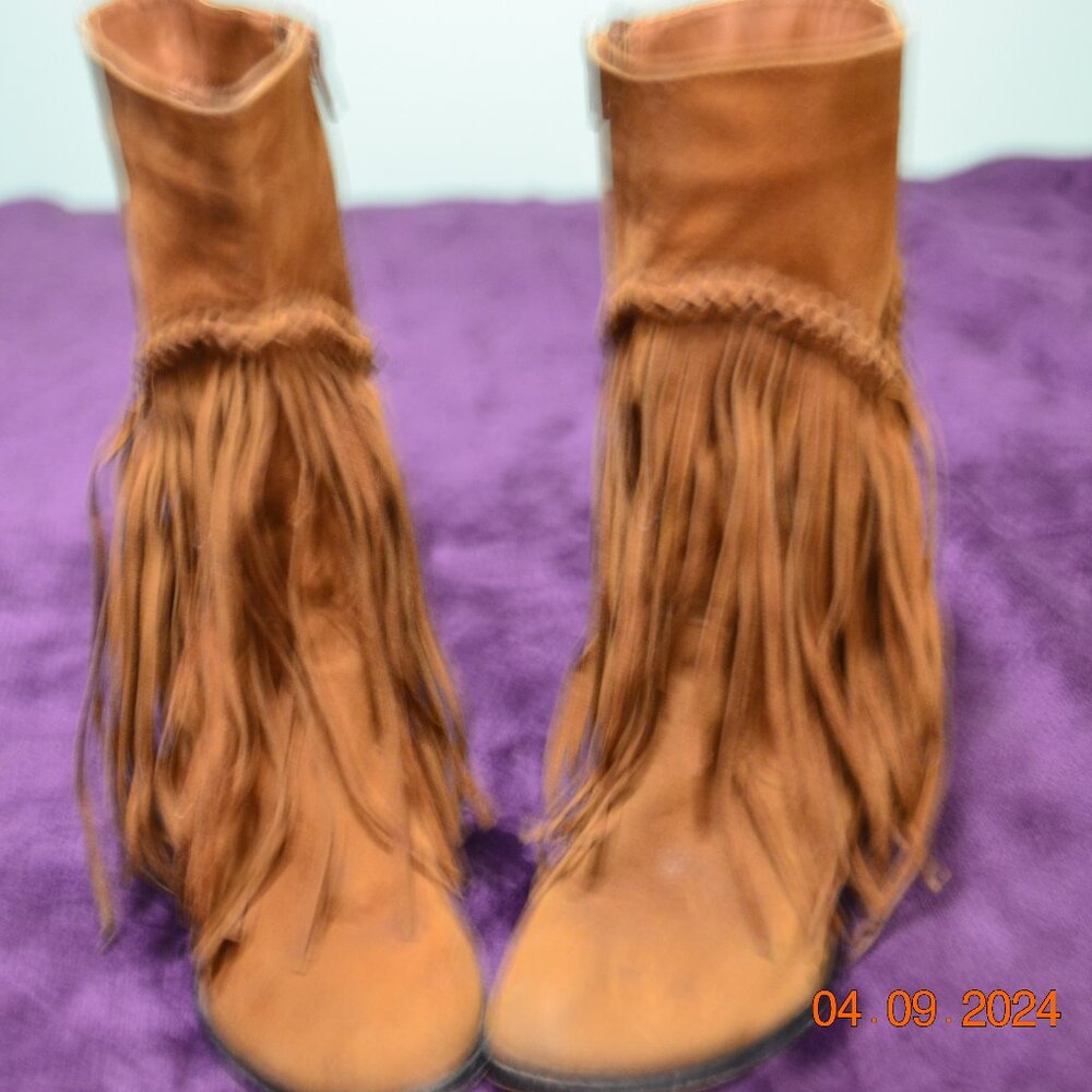 Adrianna Suede Fringed Boots